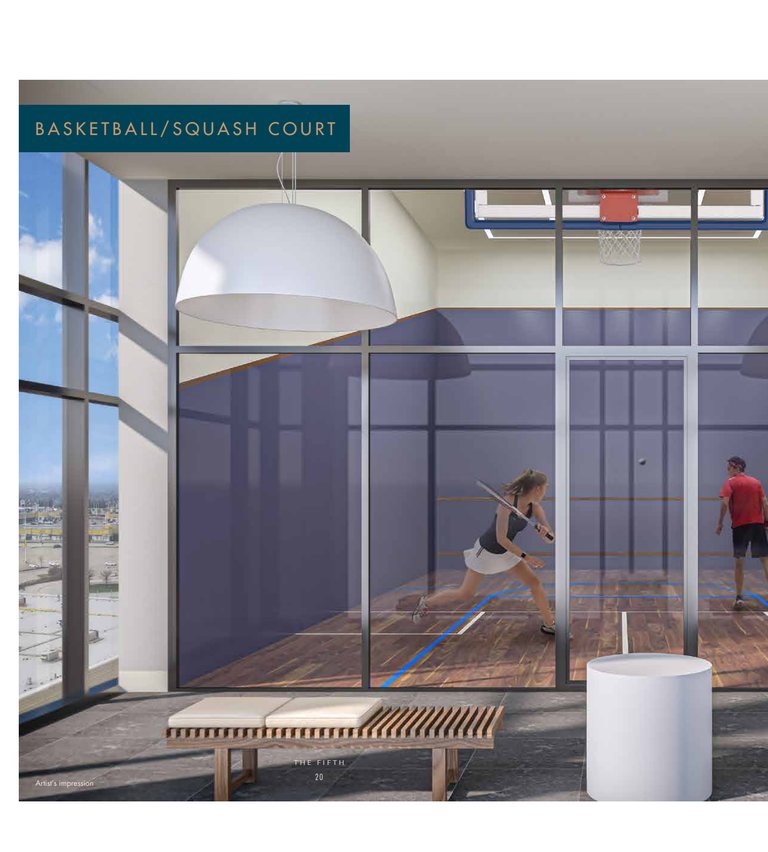 Artist's rendering of the basketball and squash court