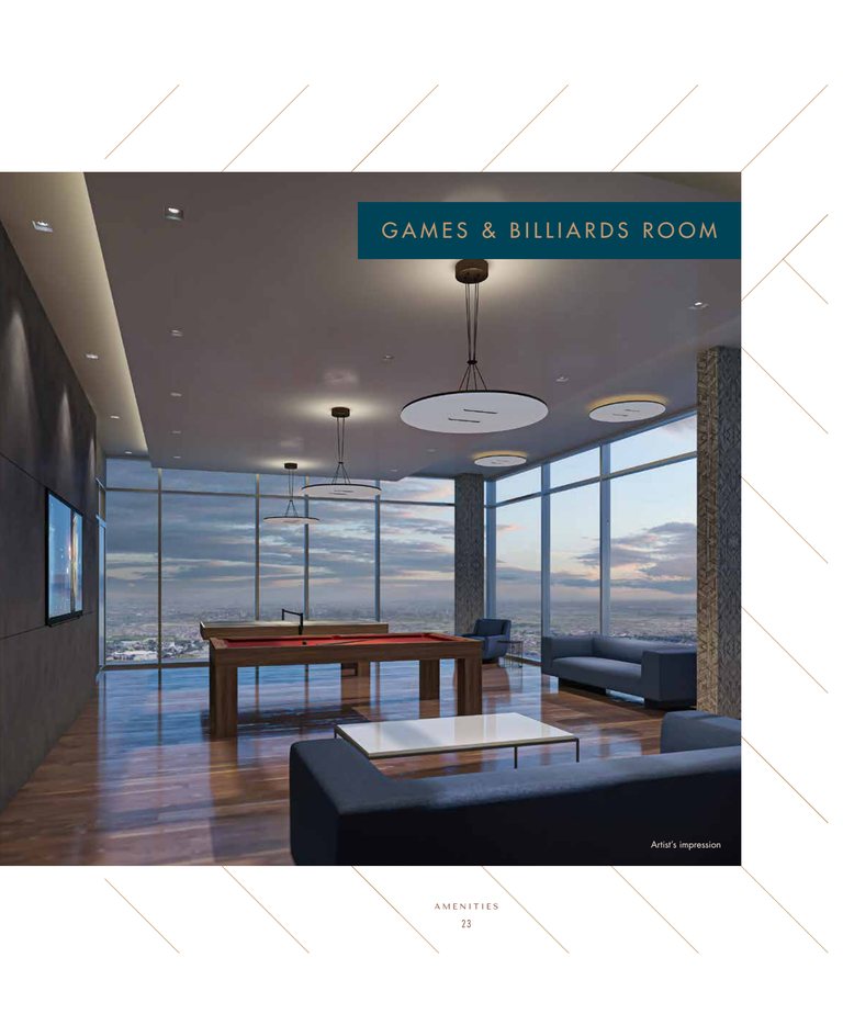Artist's rendering of the games and billiards room