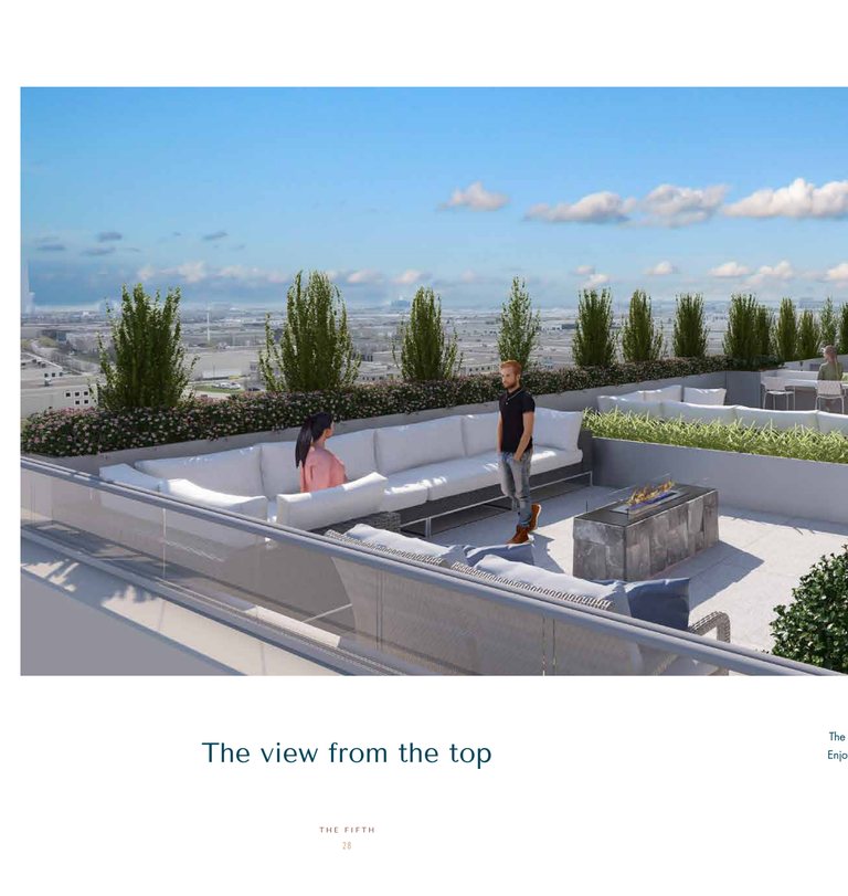 Artist's rendering of The Fifth Club rooftop terrace